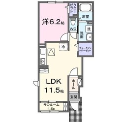 サンフラット乙島Bの物件間取画像